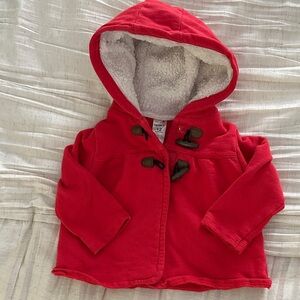 Carter's Red Hooded Jacket with Toggle Closures Sz 12M EUC